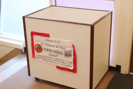 Donation box for St. Vincent de Paul